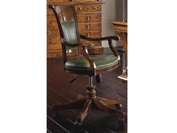 LUXURY - Height-adjustable swivel leather executive chair by Guerra Vanni - view 2